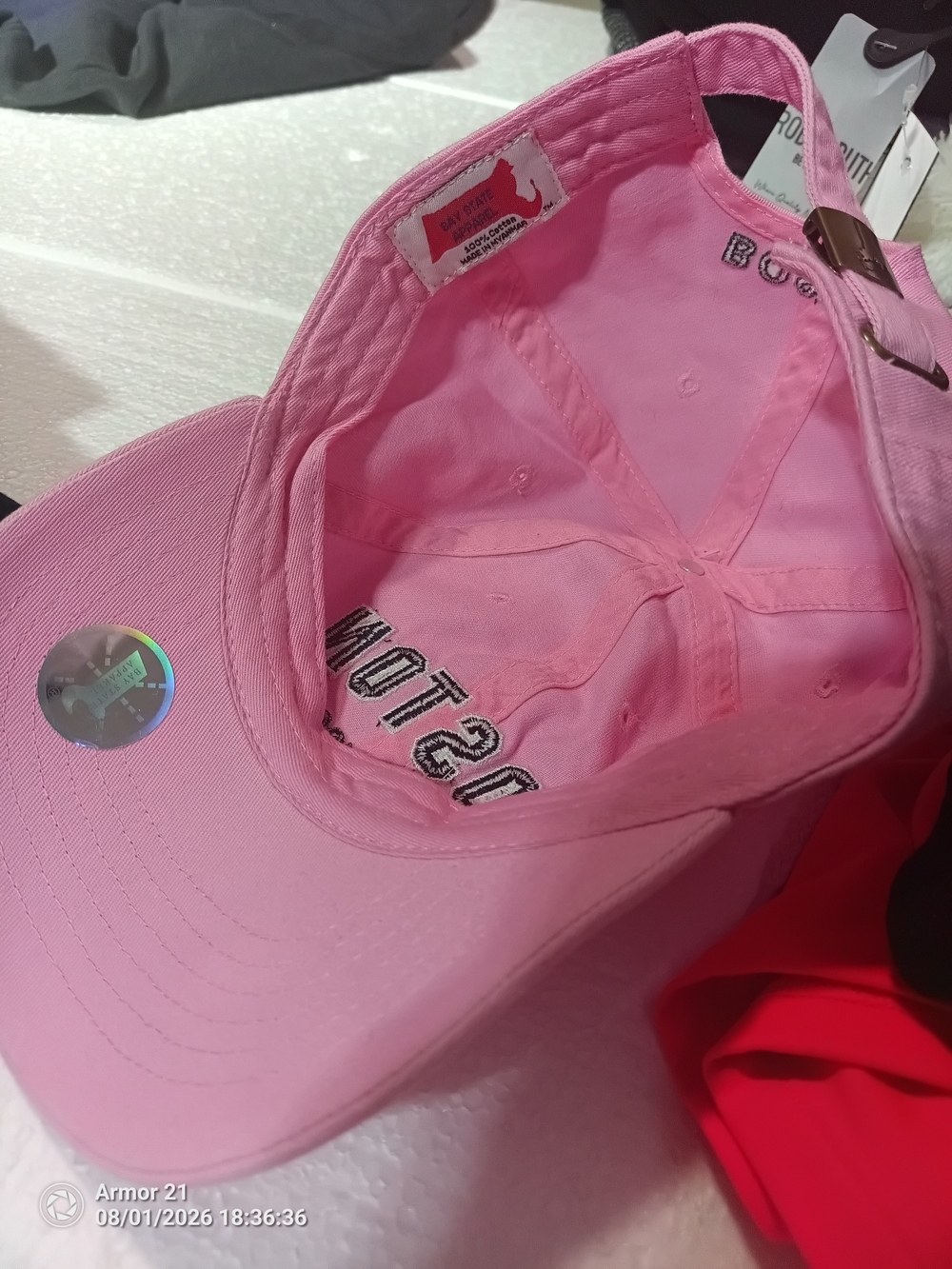 Boston EST.1630 Pink Baseball Cap - Picture 4 of 4